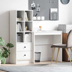 Schreibtisch mit Schubladen mit Regal mit Speicher 2 pcs Weiß