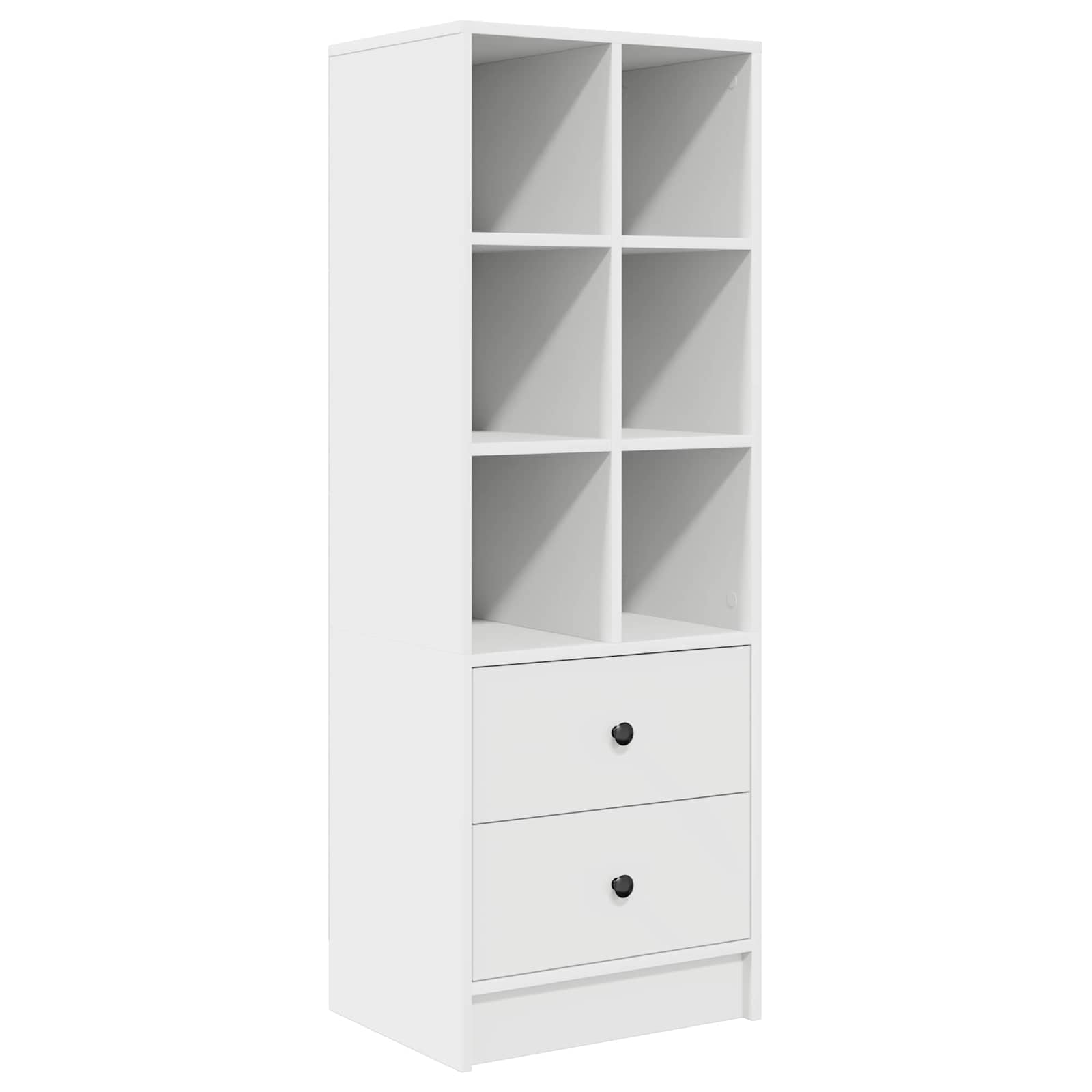 Schreibtisch mit Schubladen mit Regal mit Speicher 2 pcs Weiß