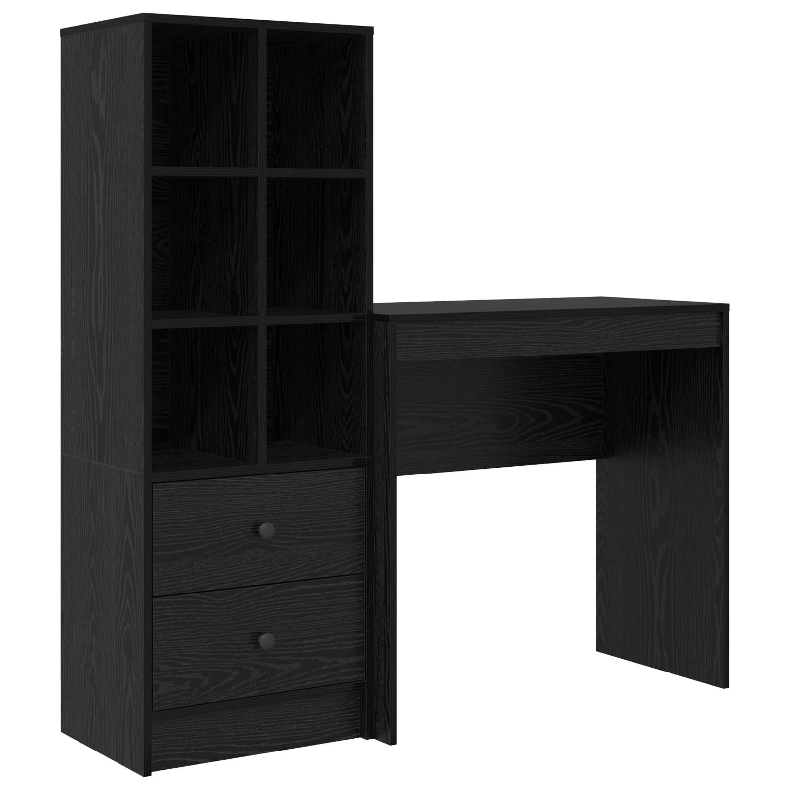 Schreibtisch mit Schubladen 2 pcs Schwarz Eichen-Optik