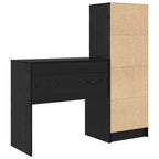 Schreibtisch mit Schubladen 2 pcs Schwarz Eichen-Optik