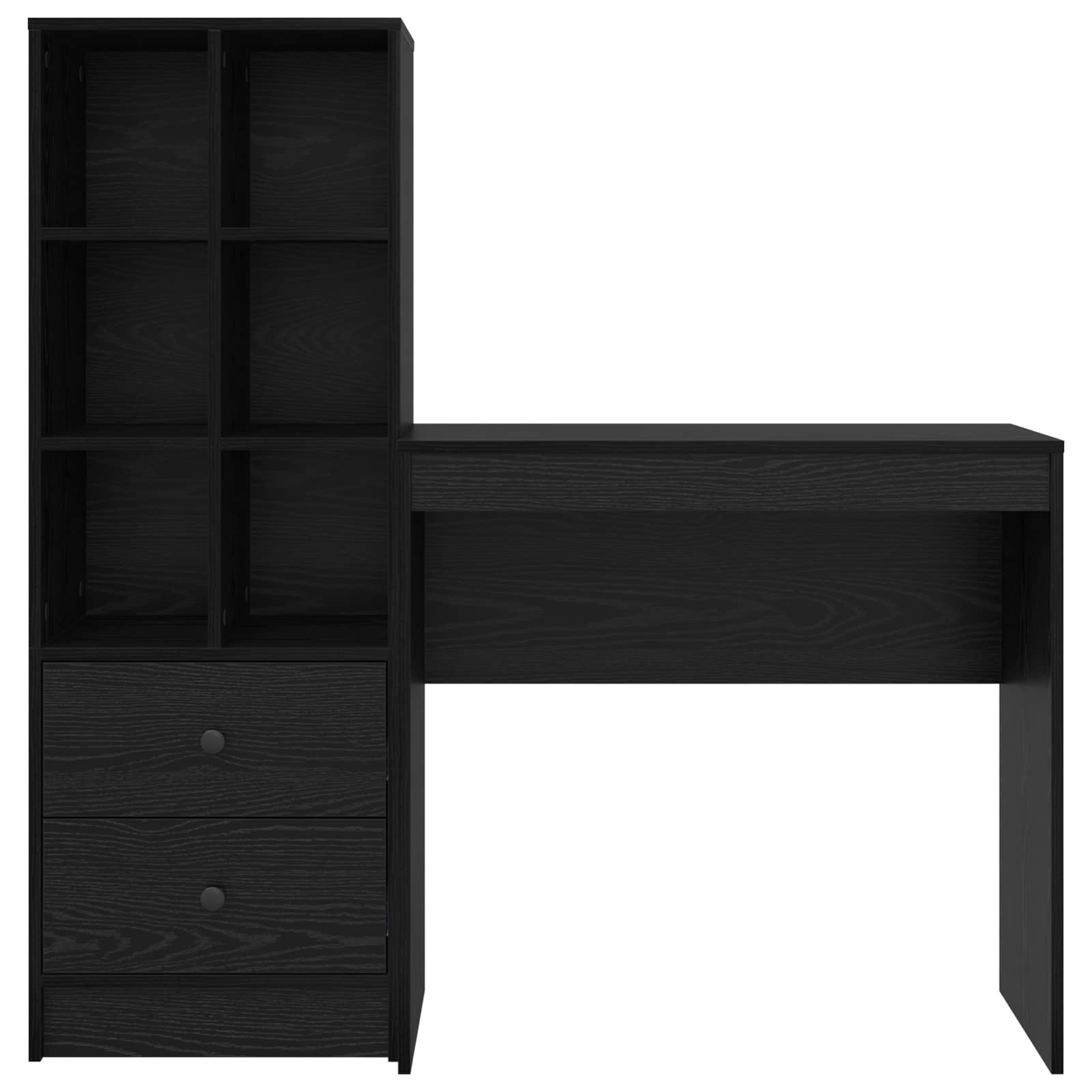 Schreibtisch mit Schubladen 2 pcs Schwarz Eichen-Optik