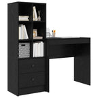 Schreibtisch mit Schubladen 2 pcs Schwarz Eichen-Optik