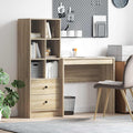 Schreibtisch mit Schubladen mit Regal 2 pcs Sonoma-Eiche
