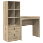 Schreibtisch mit Schubladen mit Regal 2 pcs Sonoma-Eiche