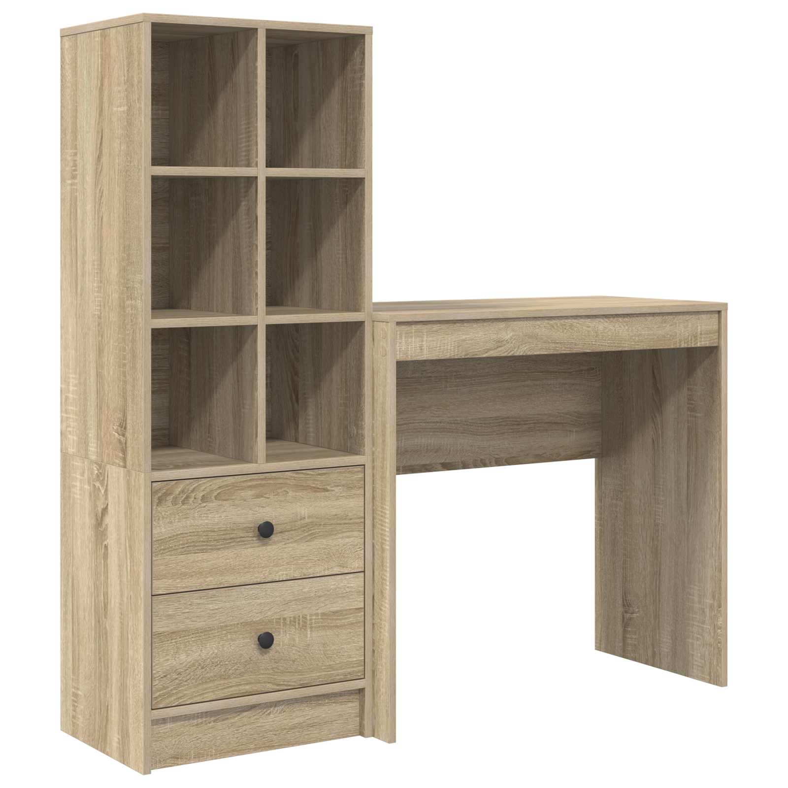 Schreibtisch mit Schubladen mit Regal 2 pcs Sonoma-Eiche