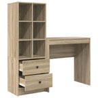 Schreibtisch mit Schubladen mit Regal 2 pcs Sonoma-Eiche
