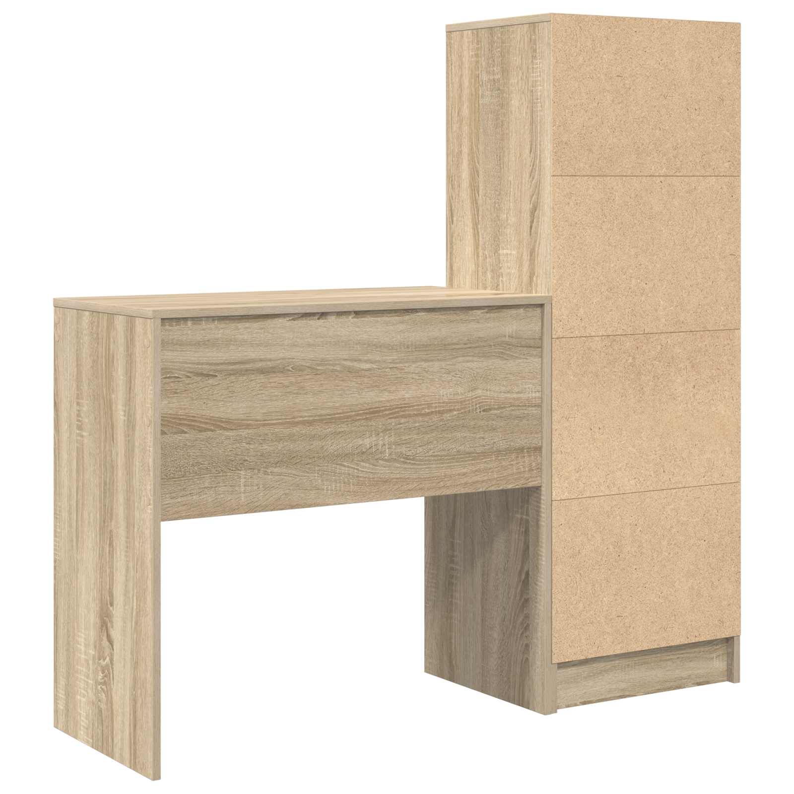 Schreibtisch mit Schubladen mit Regal 2 pcs Sonoma-Eiche