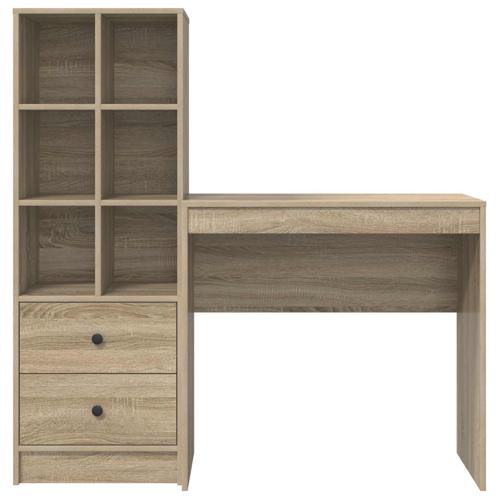 Schreibtisch mit Schubladen mit Regal 2 pcs Sonoma-Eiche