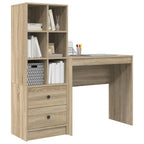 Schreibtisch mit Schubladen mit Regal 2 pcs Sonoma-Eiche
