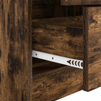 Schreibtisch mit Schubladen mit Regal 2 pcs Geräucherte Eiche