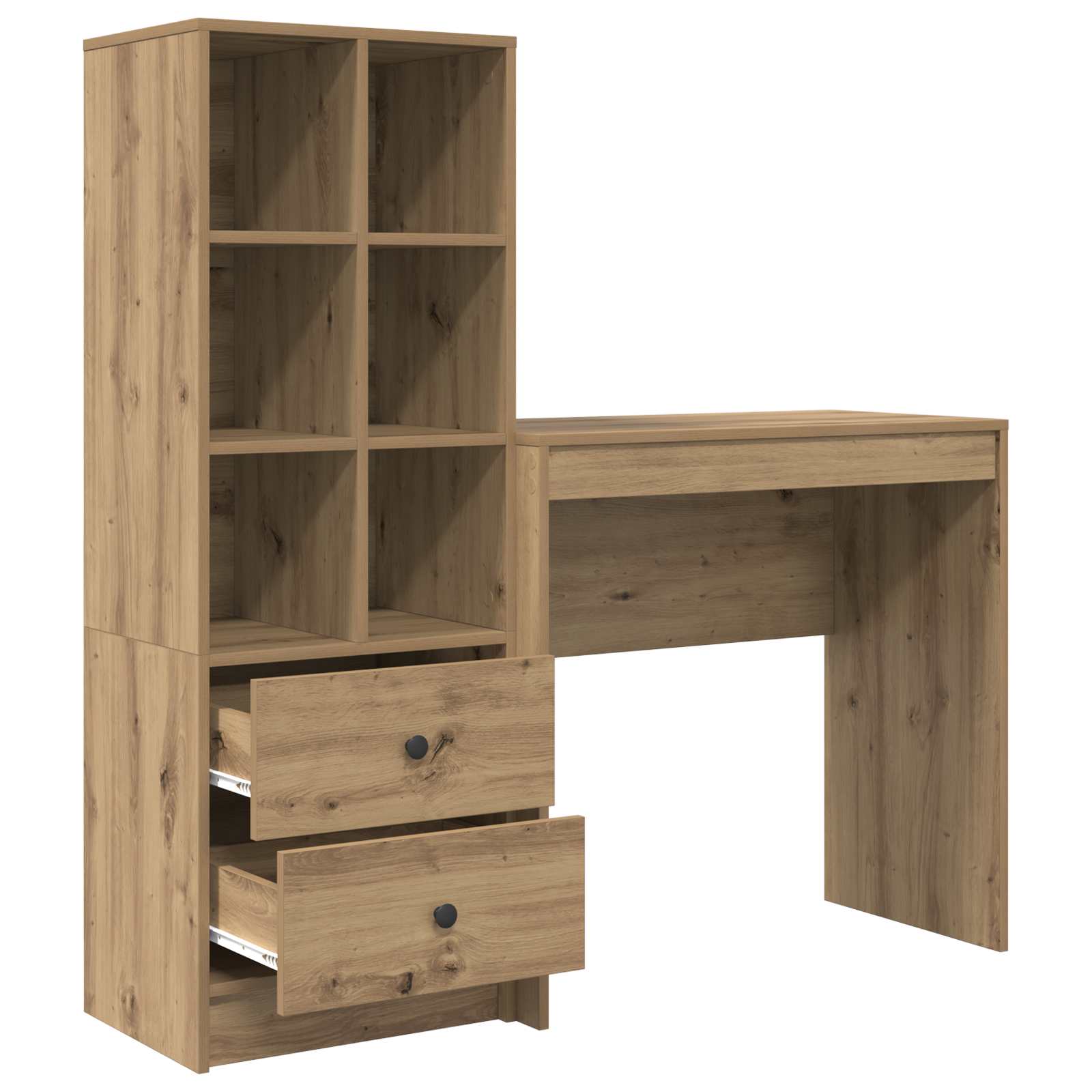 Schreibtisch mit Schubladen mit Regal 2 pcs Artisan-Eiche