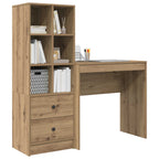 Schreibtisch mit Schubladen mit Regal 2 pcs Artisan-Eiche