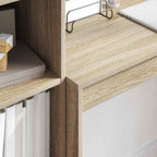 Schreibtisch mit Schubladen mit Regal 2 pcs Sonoma-Eiche