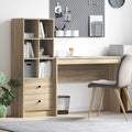 Schreibtisch mit Schubladen mit Regal 2 pcs Sonoma-Eiche