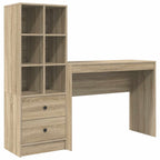 Schreibtisch mit Schubladen mit Regal 2 pcs Sonoma-Eiche