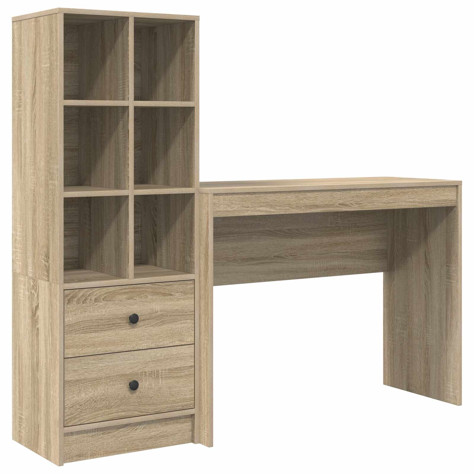 Schreibtisch mit Schubladen mit Regal 2 pcs Sonoma-Eiche