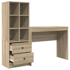Schreibtisch mit Schubladen mit Regal 2 pcs Sonoma-Eiche