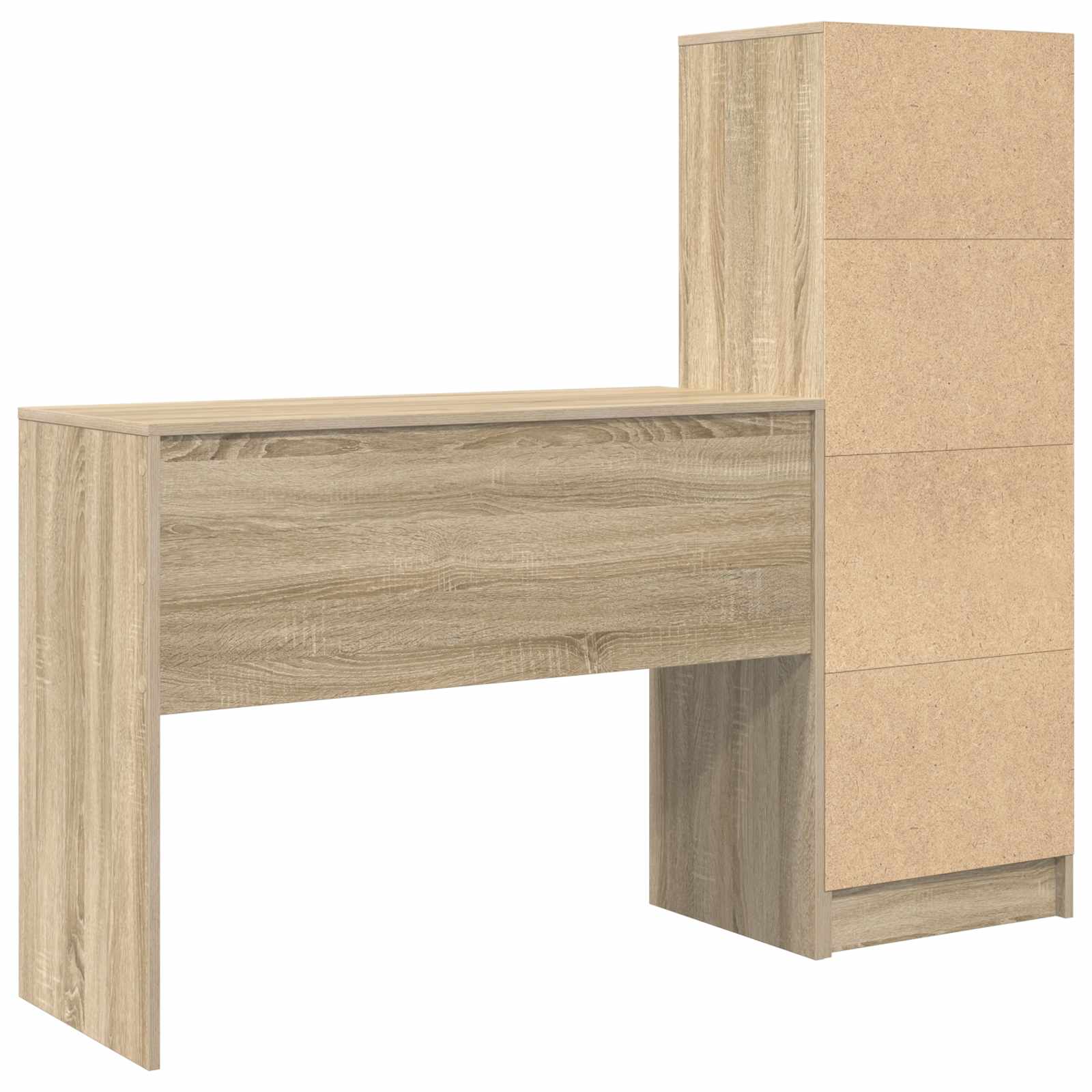 Schreibtisch mit Schubladen mit Regal 2 pcs Sonoma-Eiche