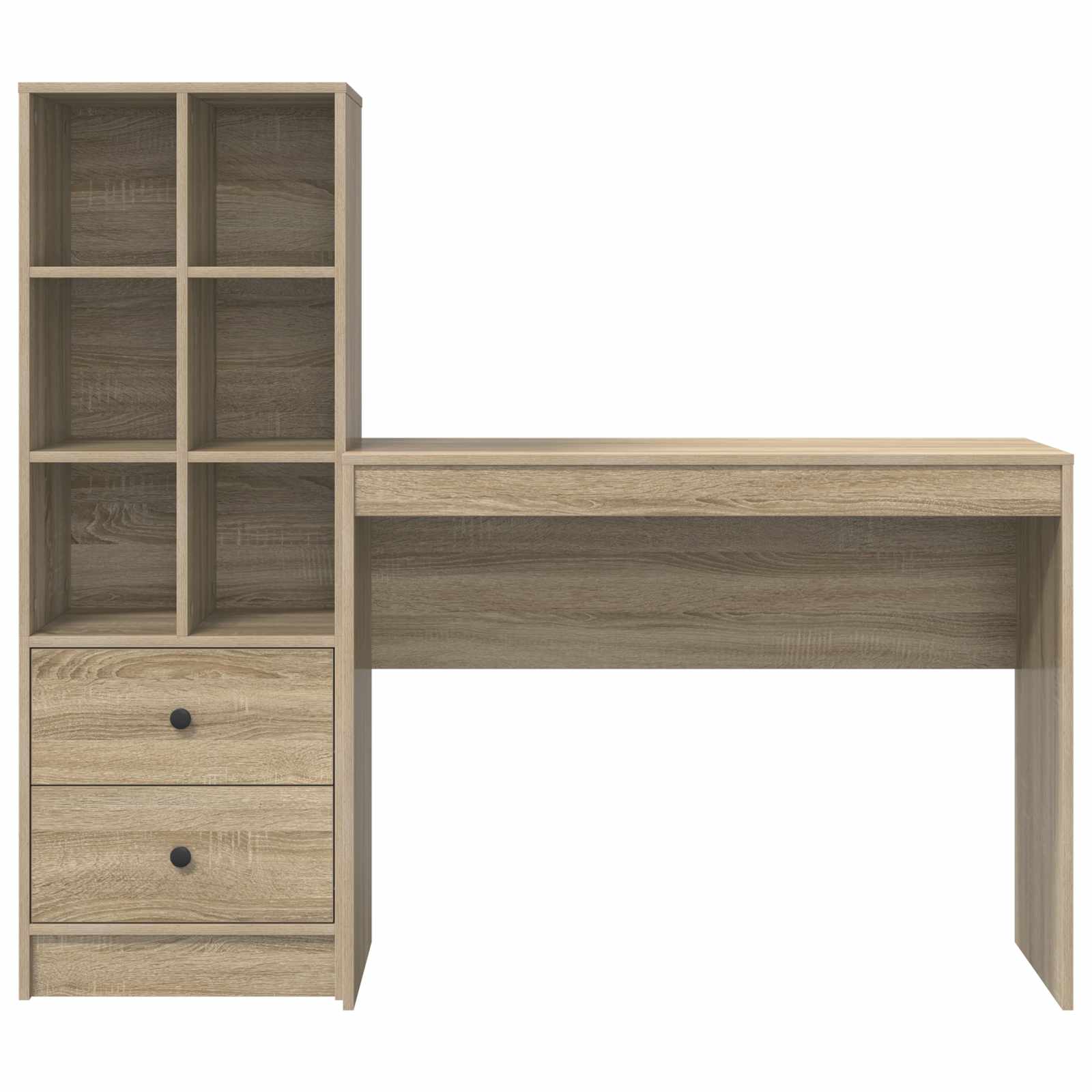 Schreibtisch mit Schubladen mit Regal 2 pcs Sonoma-Eiche