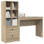 Schreibtisch mit Schubladen mit Regal 2 pcs Sonoma-Eiche