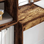 Schreibtisch mit Schubladen mit Regal 2 pcs Geräucherte Eiche