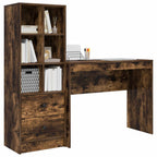 Schreibtisch mit Schubladen mit Regal 2 pcs Geräucherte Eiche