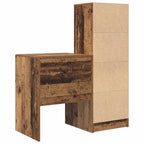Schreibtisch mit Schubladen mit Regal 2 pcs Altholz