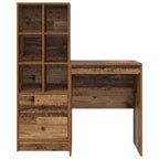 Schreibtisch mit Schubladen mit Regal 2 pcs Altholz