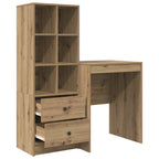 Schreibtisch mit Schubladen mit Regal 2 pcs Artisan-Eiche