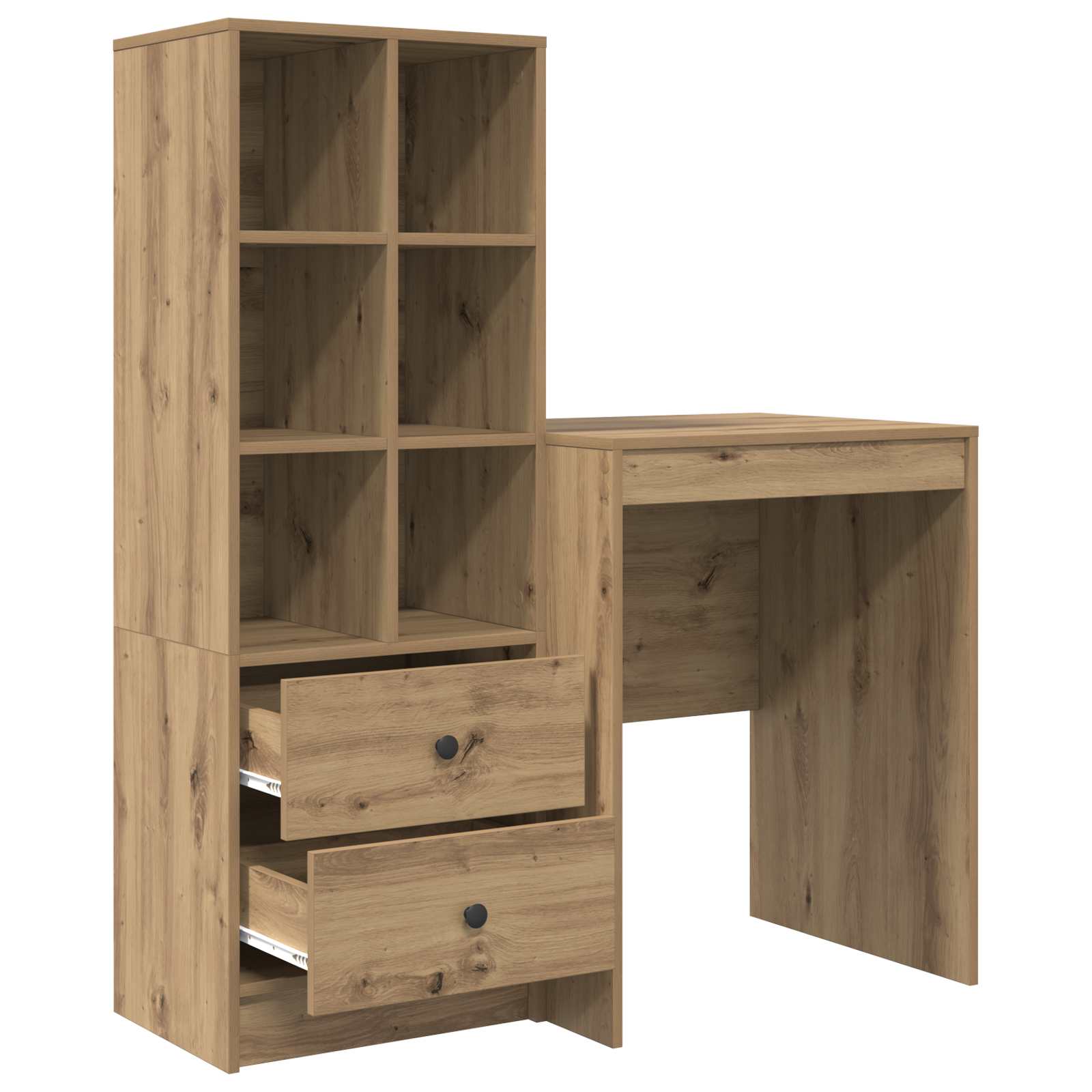 Schreibtisch mit Schubladen mit Regal 2 pcs Artisan-Eiche