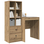 Schreibtisch mit Schubladen mit Regal 2 pcs Artisan-Eiche