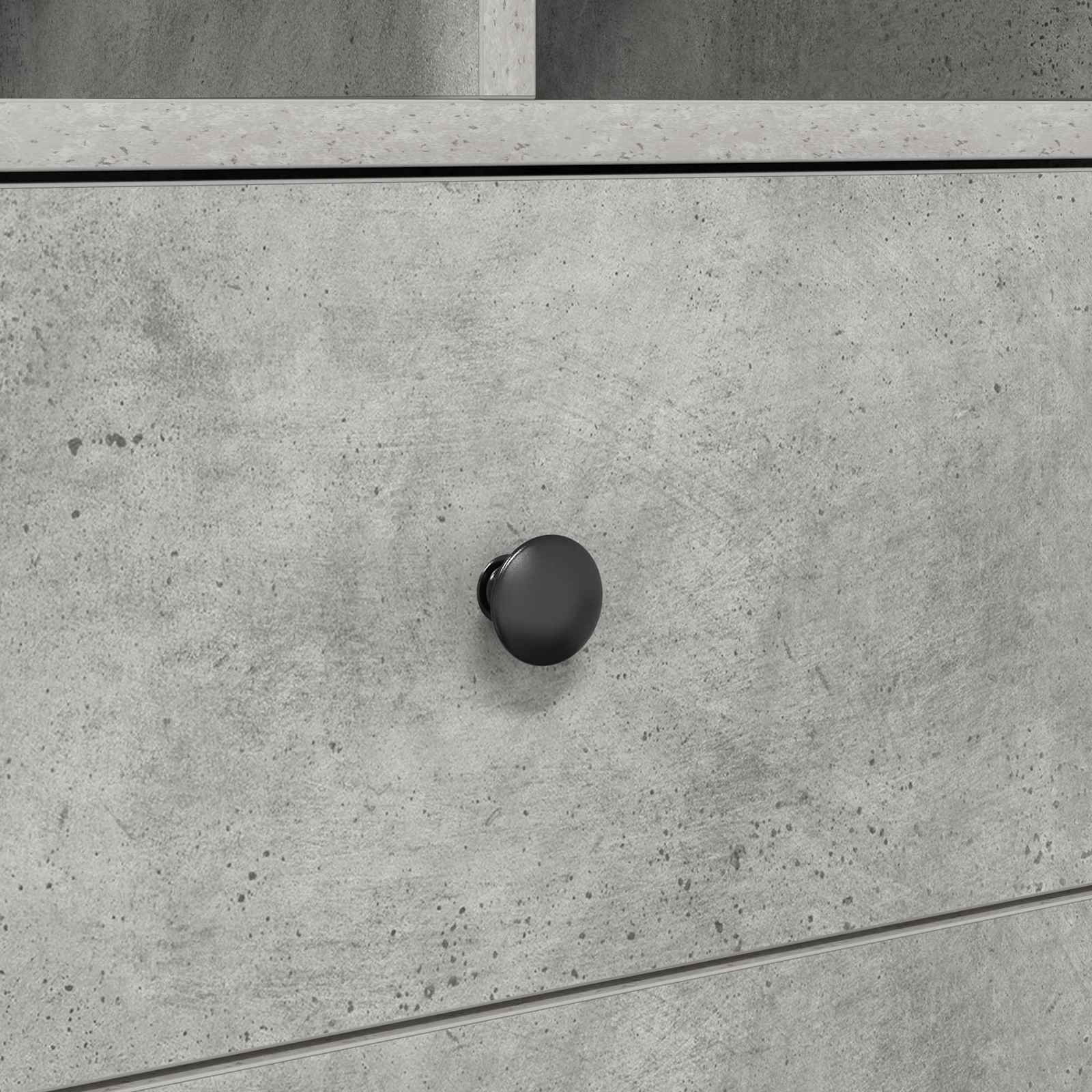 Schreibtisch mit Schubladen mit Regal 2 pcs Beton Grau