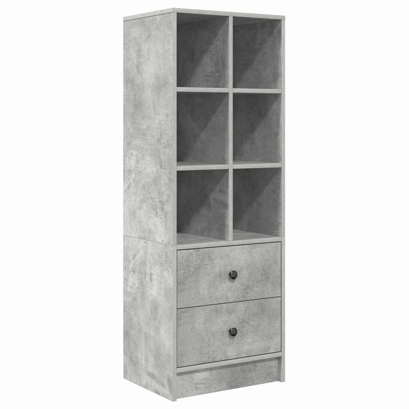 Schreibtisch mit Schubladen mit Regal 2 pcs Beton Grau