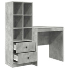 Schreibtisch mit Schubladen mit Regal 2 pcs Beton Grau