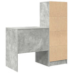 Schreibtisch mit Schubladen mit Regal 2 pcs Beton Grau
