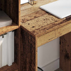Schreibtisch mit Schubladen mit Regal 2 pcs Altholz