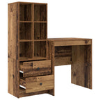 Schreibtisch mit Schubladen mit Regal 2 pcs Altholz