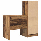 Schreibtisch mit Schubladen mit Regal 2 pcs Altholz