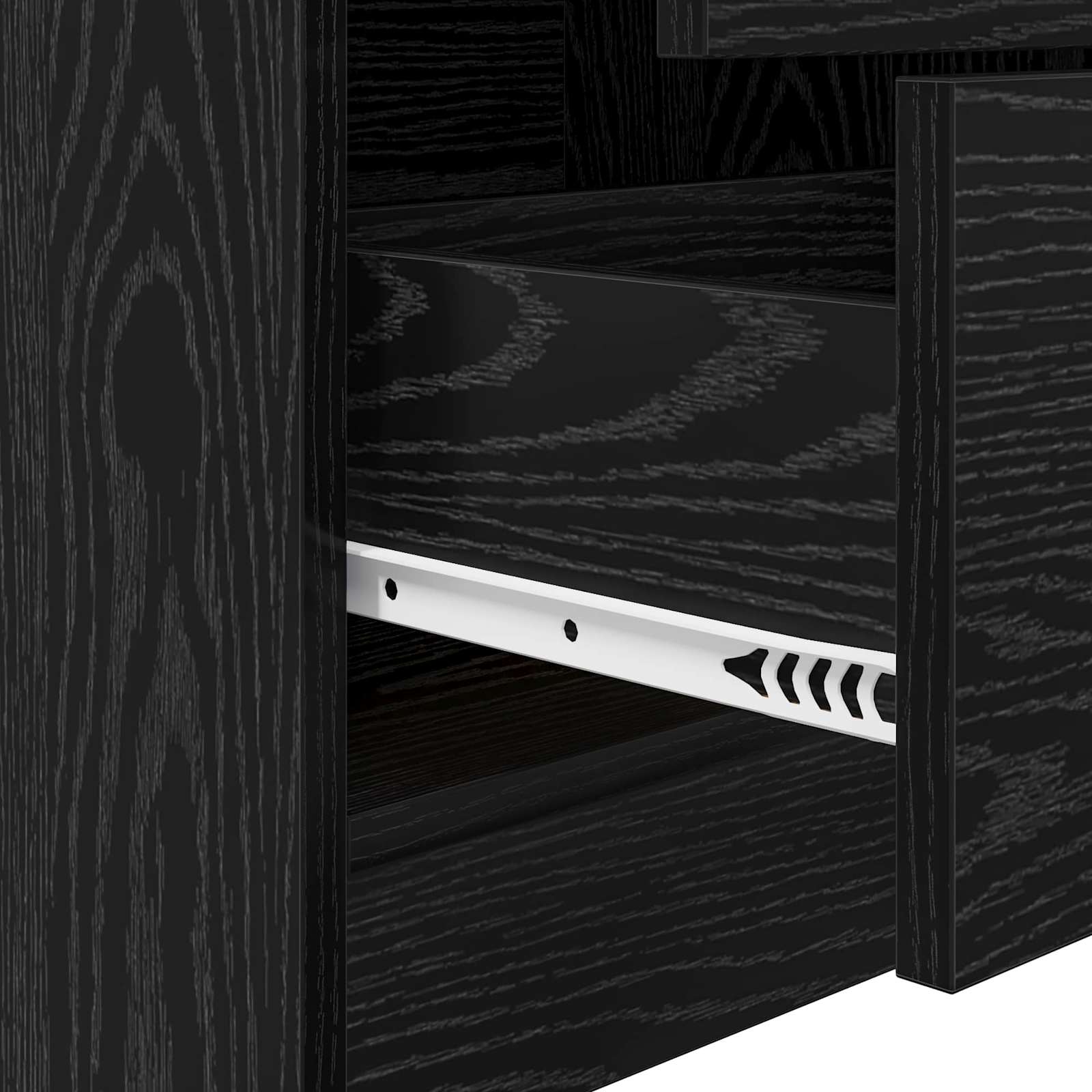 Schreibtisch mit Schubladen 2 pcs Schwarz Eichen-Optik