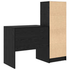 Schreibtisch mit Schubladen 2 pcs Schwarz Eichen-Optik