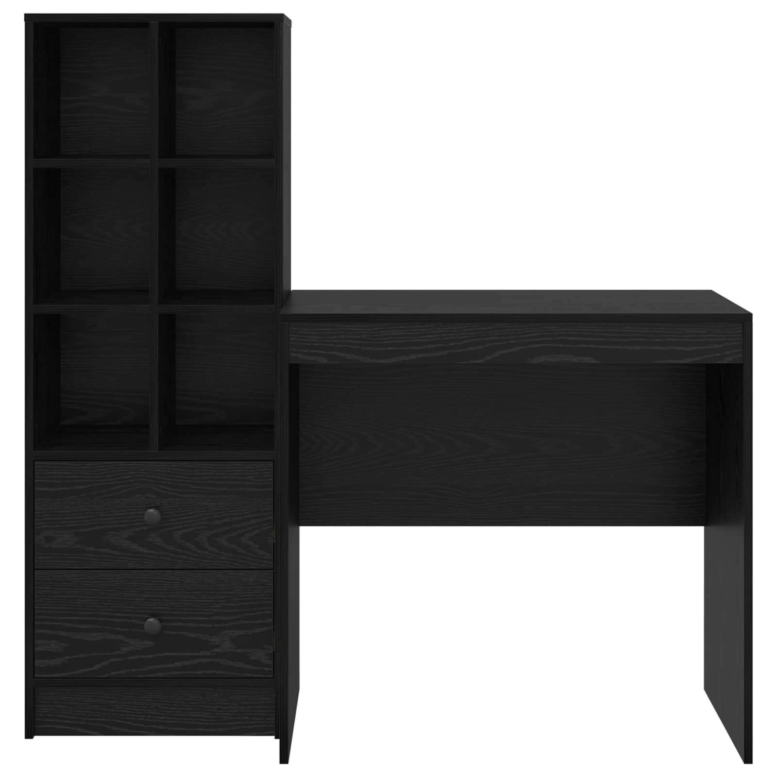 Schreibtisch mit Schubladen 2 pcs Schwarz Eichen-Optik