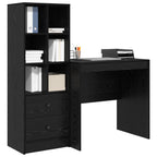 Schreibtisch mit Schubladen 2 pcs Schwarz Eichen-Optik