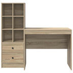Schreibtisch mit Schubladen mit Regal 2 pcs Sonoma-Eiche
