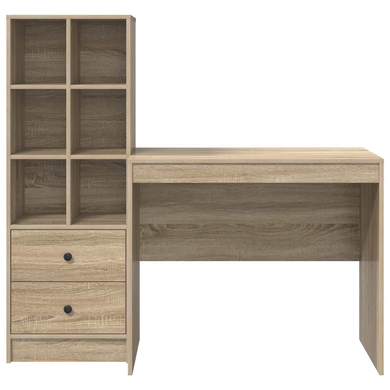 Schreibtisch mit Schubladen mit Regal 2 pcs Sonoma-Eiche
