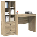 Schreibtisch mit Schubladen mit Regal 2 pcs Sonoma-Eiche
