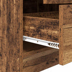Schreibtisch mit Schubladen mit Regal 2 pcs Altholz