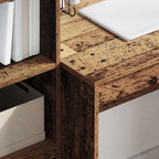 Schreibtisch mit Schubladen mit Regal 2 pcs Altholz