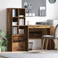 Schreibtisch mit Schubladen mit Regal 2 pcs Altholz