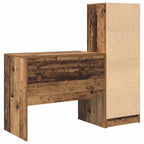 Schreibtisch mit Schubladen mit Regal 2 pcs Altholz