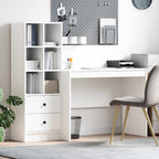 Schreibtisch mit Schubladen 2 pcs Weiß